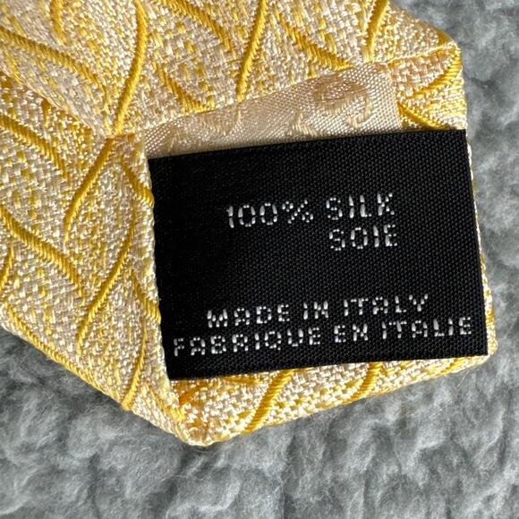 Missoni Italian Silk Tie  Muted Yellow Tonal Pattern 60”x3” Designer Power Ties - Picture 6 of 8